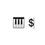 Piano tuning cost showing keyboard emoji and dollar sign.